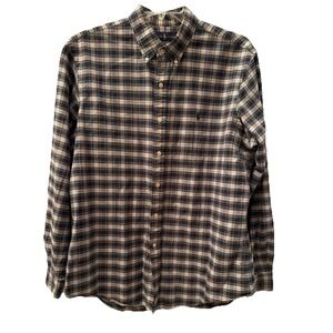 Polo Ralph Lauren Shirt Men's Blue Green Black Plaid Long Sleeve Button Down XL